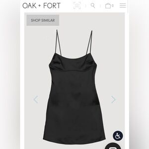 BNWT Oak + Fort black satin slip dress